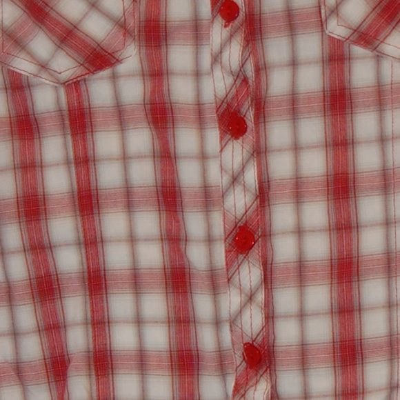 XAI 100% Cotton Women's Western Style Red Plaid Shirt Size SP - Picture 7 of 10